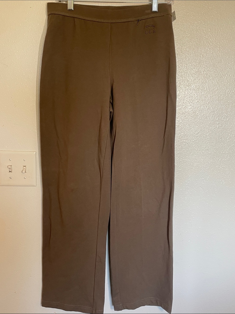 Oleg Cassini Brown Straight-Leg Track Pants